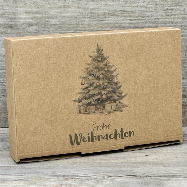 Geschenkverpackung 23,5x16x5cm, Weihnachtsbaum - Frohe Weihnachten, 5 Stück