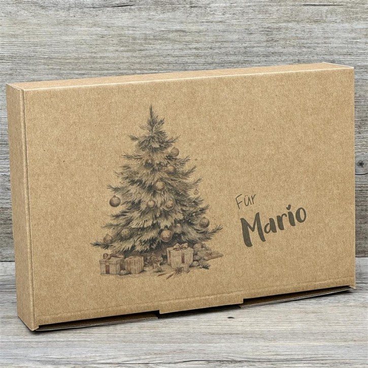 Geschenkverpackung 23,5x16x5cm, Weihnachtsbaum, personalisiert