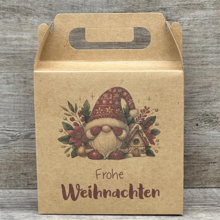 Giebelverpackung klein Weihnachtsgnom, rot, 5 Stück