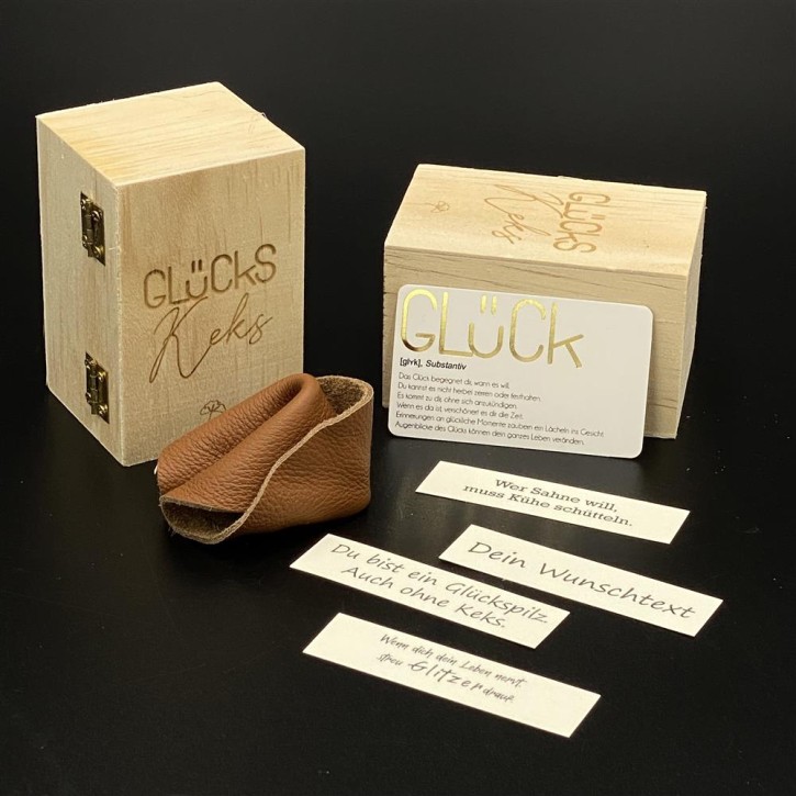 Glückskeks aus Leder