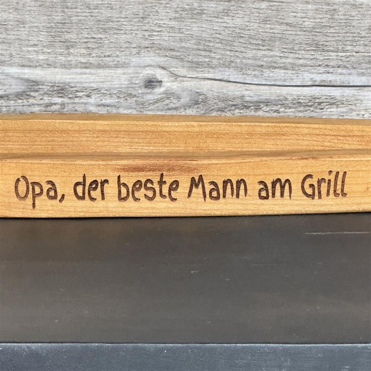 Grillzange, kirsche, 42 cm, Opa, der beste Mann am Grill, personalisierbar