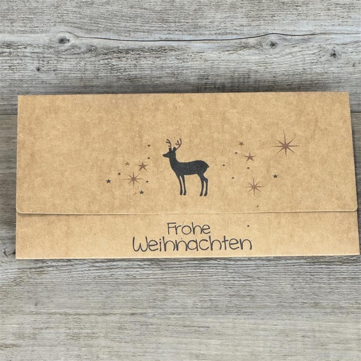 Gutscheinverpackung Frohe Weihnachten (Hirsch), 5 Stück