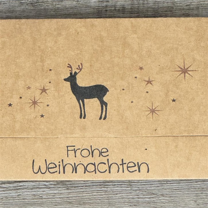 Gutscheinverpackung Frohe Weihnachten (Hirsch), 5 Stück