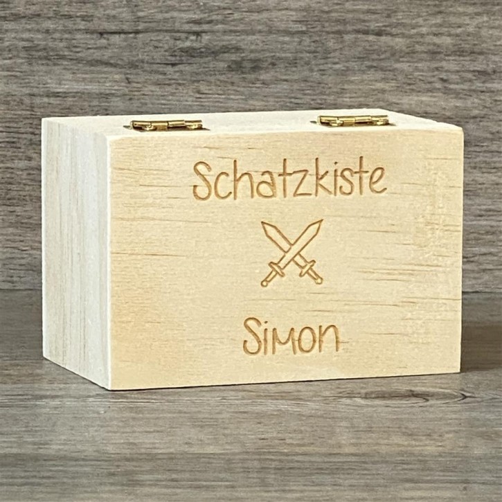 Holzkästchen Schatzkiste, personalisiert