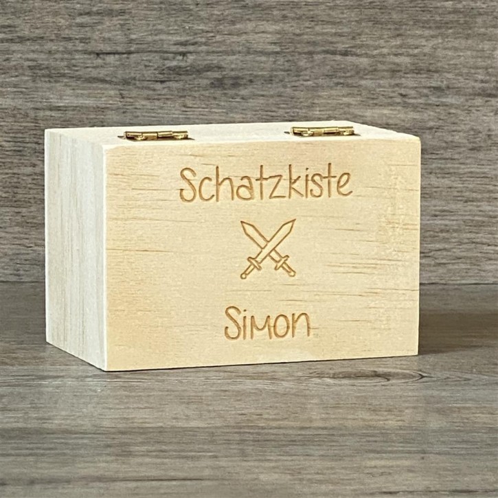 Holzkästchen Schatzkiste, personalisiert