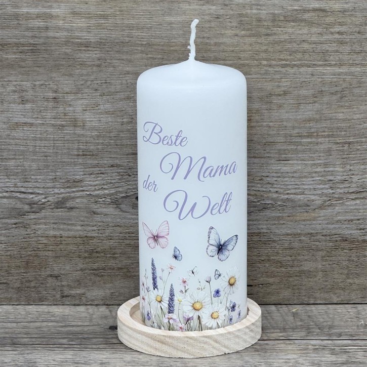 Kerze 15 x 6cm,  Beste Mama der Welt