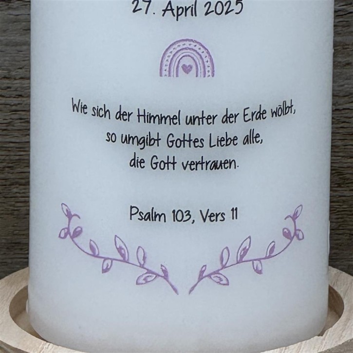 Kerze, Kommunion - Fisch, personalisiert
