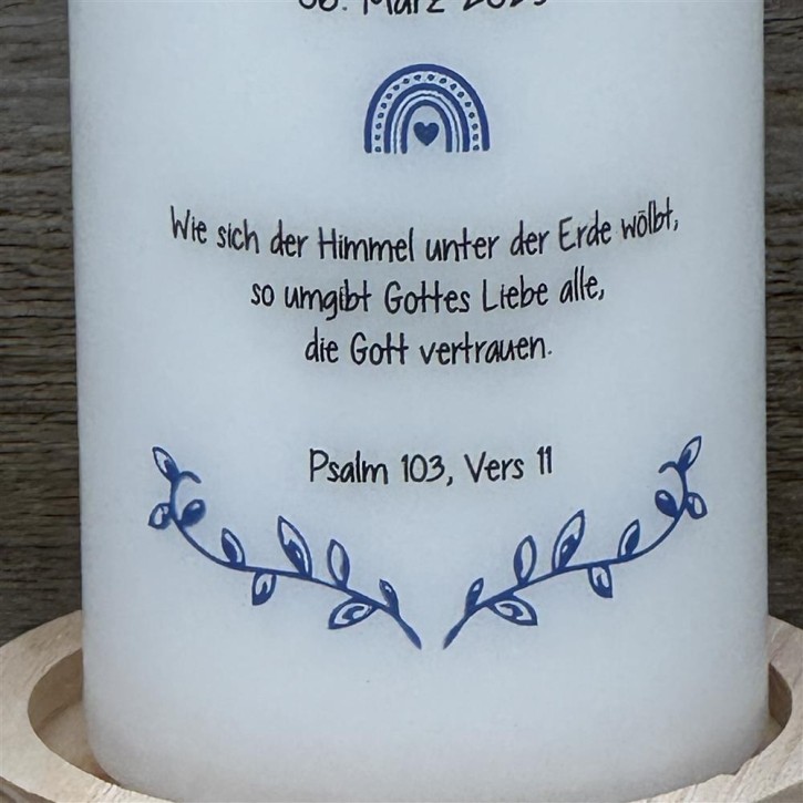 Kerze, Kommunion - Fisch, personalisiert