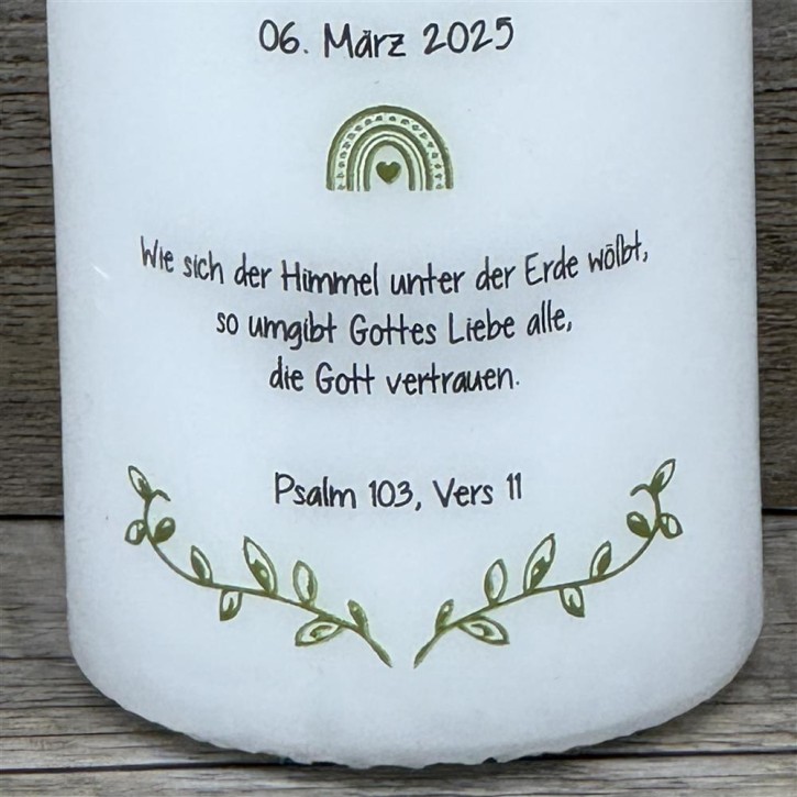 Kerze, Taufe - Taube, personalisiert