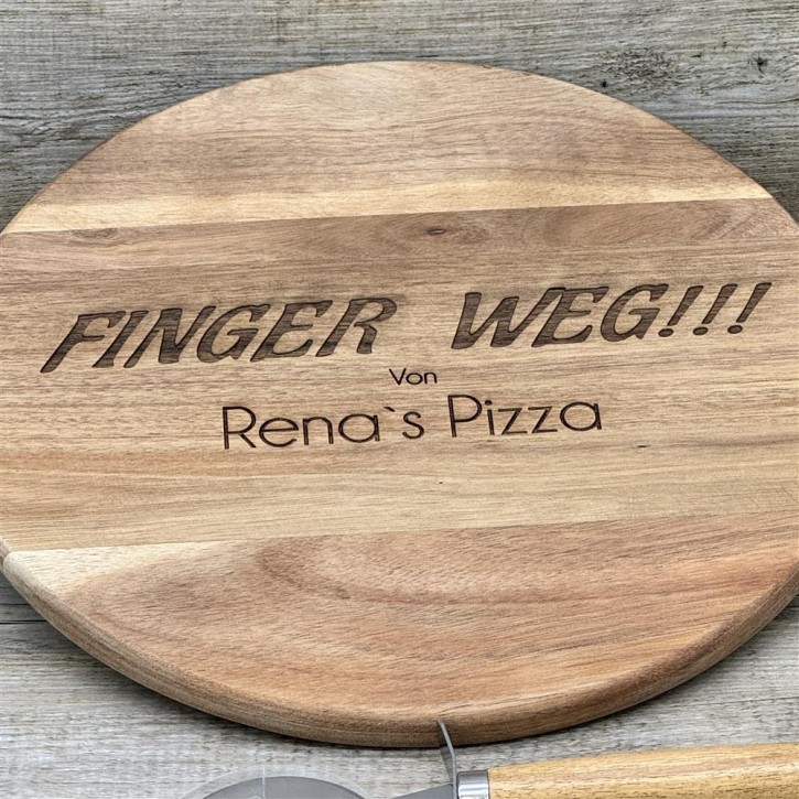 Pizzabrett - Finger weg, personalisierbar