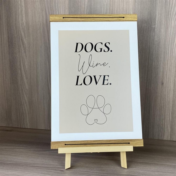 Poster Dogs Wine Love