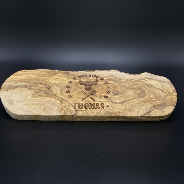 Schneidebrett Olivenholz Naturschnitt 40-44 cm BBQ King