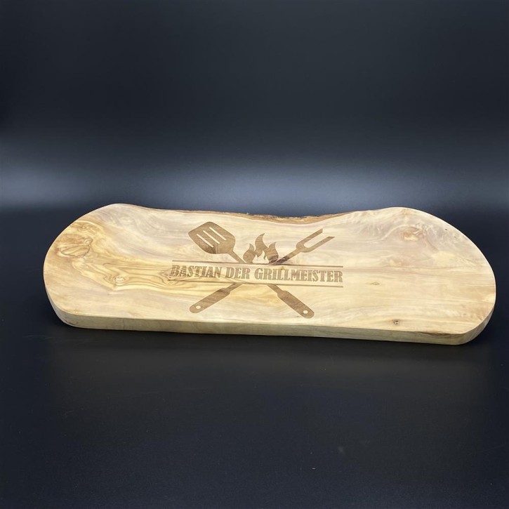 Schneidebrett Olivenholz Naturschnitt 40-44 cm Grilmmeister