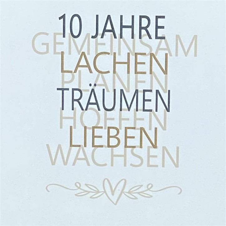 Wooden Block - 10 Jahre Gemeinsam, personalisierbar