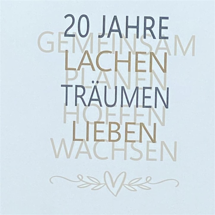 Wooden Block - 20 Jahre Gemeinsam, personalisierbar