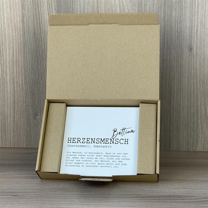 Wooden Block - Herzensmensch Wunschname