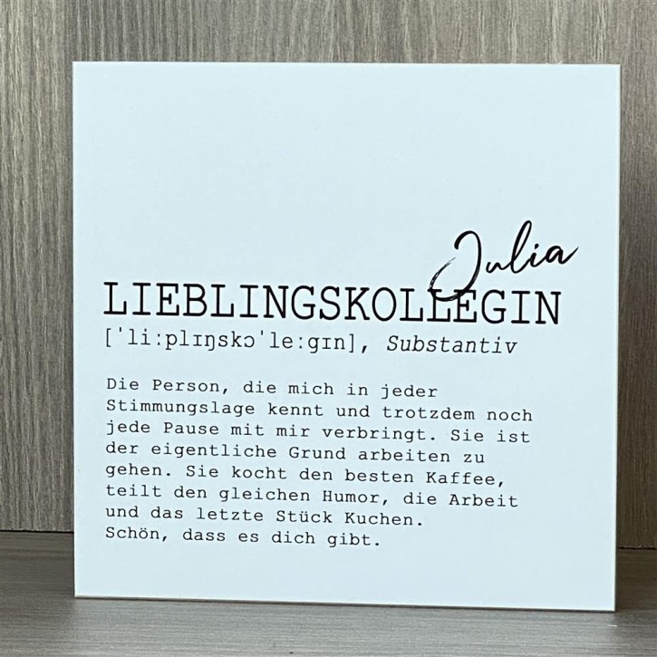 Wooden Block - Lieblingskollegin Wunschname