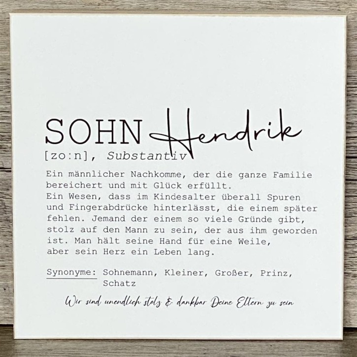 Wooden Block - Sohn Wunschname
