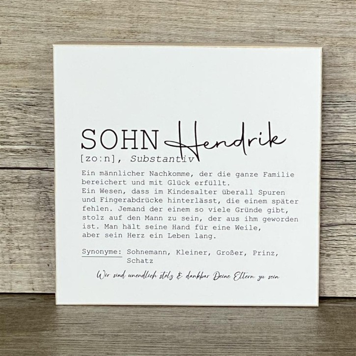 Wooden Block - Sohn Wunschname