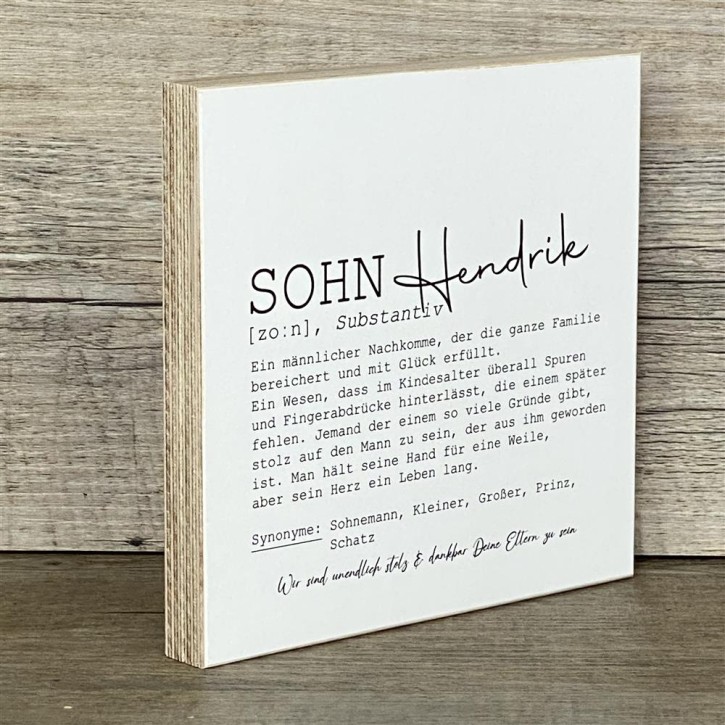 Wooden Block - Sohn Wunschname
