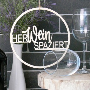 Deko Ring HerWeinspaziert, 28cm