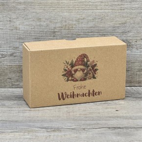 Geschenkverpackung 16x9x5cm, Weihanchtsgnom, rot 5 Stück