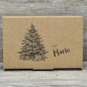 Geschenkverpackung 23,5x16x5cm, Weihnachtsbaum, personalisiert