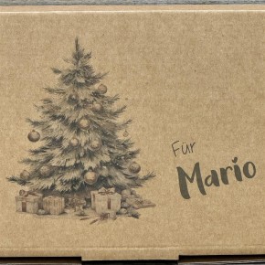 Geschenkverpackung 23,5x16x5cm, Weihnachtsbaum, personalisiert