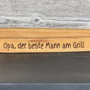 Grillzange, kirsche, 42 cm, Opa, der beste Mann am Grill, personalisierbar