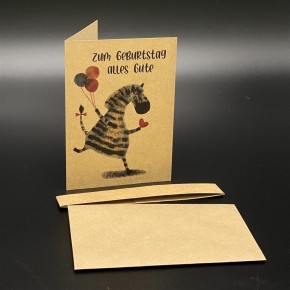 Grußkarten Geburtstag Zebra, 5er Set
