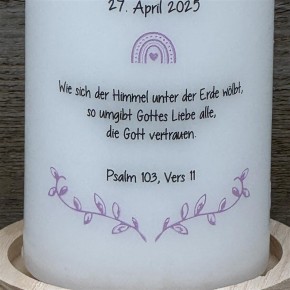 Kerze, Kommunion - Fisch, personalisiert