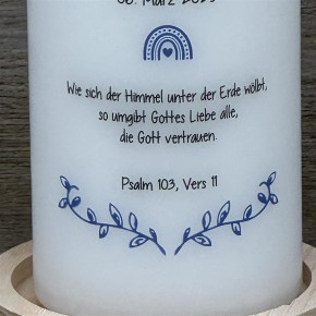 Kerze, Kommunion - Fisch, personalisiert