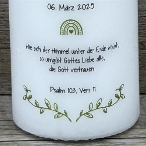 Kerze, Taufe - Taube, personalisiert