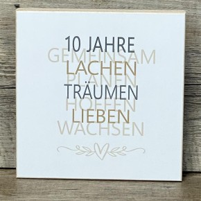 Wooden Block - 10 Jahre Gemeinsam, personalisierbar