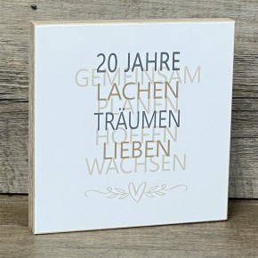 Wooden Block - 20 Jahre Gemeinsam, personalisierbar