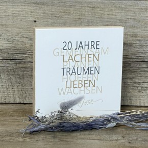 Wooden Block - 20 Jahre Gemeinsam, personalisierbar