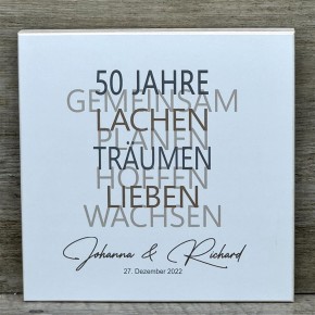 Wooden Block - 50 Jahre Gemeinsam, personalisierbar