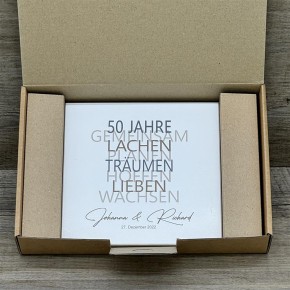 Wooden Block - 50 Jahre Gemeinsam, personalisierbar