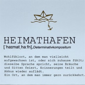 Wooden Block - Heimathafen mit Goldprägung