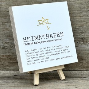 Wooden Block - Heimathafen mit Goldprägung