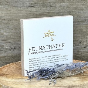 Wooden Block - Heimathafen mit Goldprägung