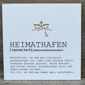 Wooden Block - Heimathafen mit Goldprägung