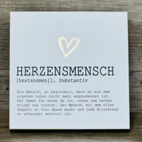 Wooden Block - Herzensmensch mit Goldprägung