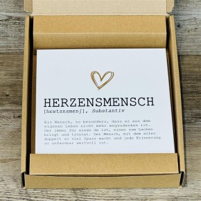 Wooden Block - Herzensmensch mit Goldprägung