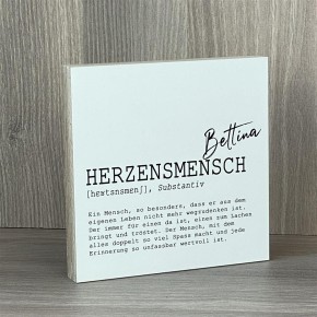 Wooden Block - Herzensmensch Wunschname