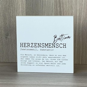 Wooden Block - Herzensmensch Wunschname