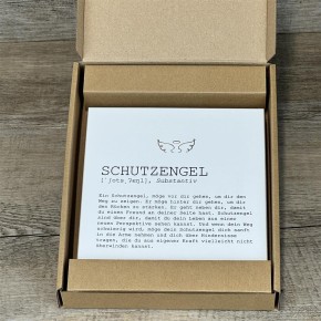 Wooden Block - Schutzengel mit Goldprägung