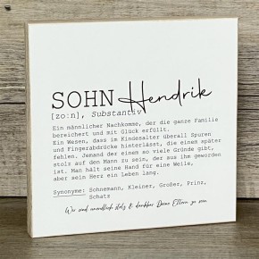 Wooden Block - Sohn Wunschname