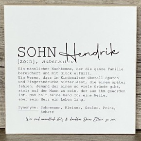 Wooden Block - Sohn Wunschname